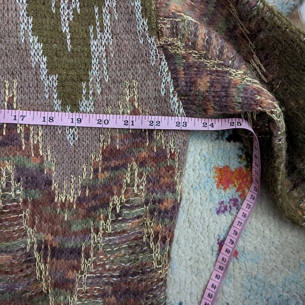Lucky Brand Aztec Lurex Wool Blend Cardigan XL - Picture 14 of 15